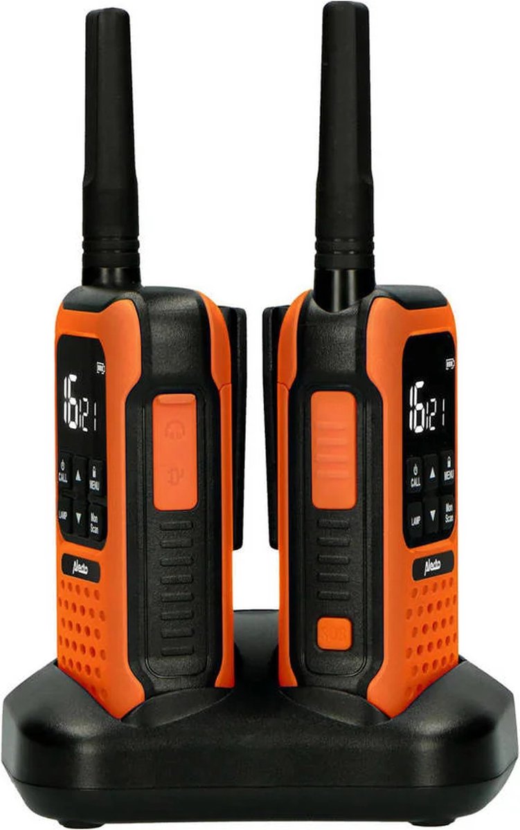 Alecto - Walkie Talkie voor kinderen en volwassenen - Set van 2 stuks Portofoon - Bereik tot 10 km - Oranje-Zwart