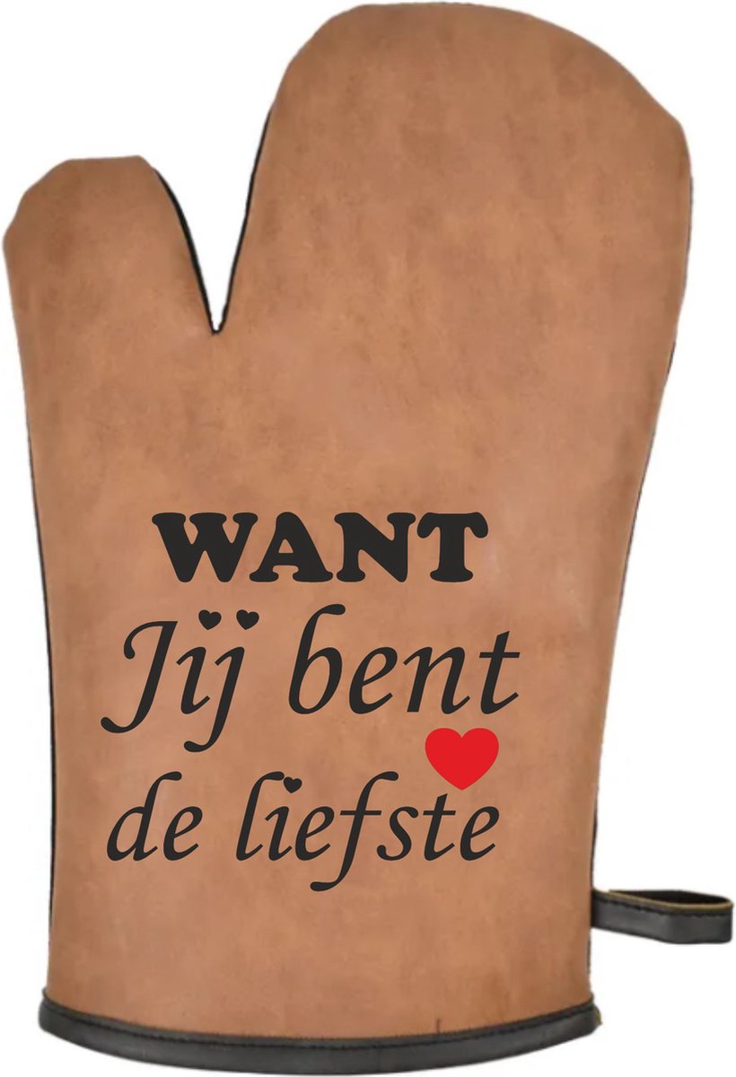 Ovenwant Luxe Want jij bent de liefste | Moederdag | Moederdag cadeautje | Leder look