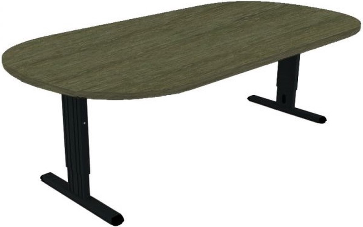 Offeco Bureau Bolton - Bureau - Bureautafel - Vergadertafel - Gaming bureau - Game bureau - Computertafel - Desk - Bureau Zwart - Verstelbaar bureau - Gaming Desk - Bureau tafel - Bureau verstelbaar   Bruin eiken -240x120cm-- blad-  onderstel- x120
