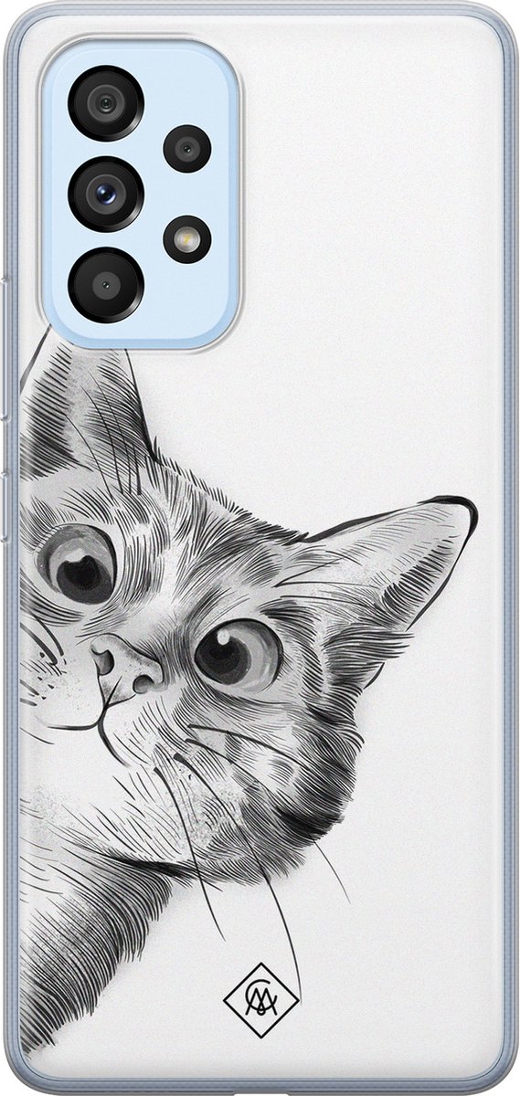 Casimoda® hoesje - Geschikt voor Samsung A33 - Peekaboo - Backcover - Siliconen/TPU - Wit