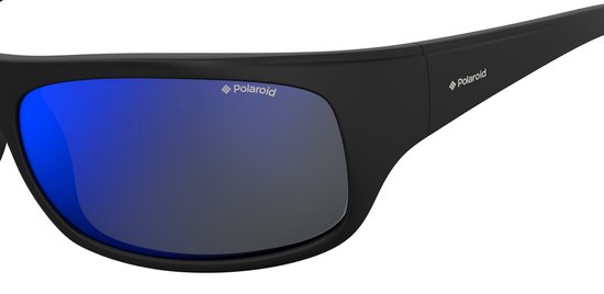Polaroid Blue Mirror Onbreekbare Unisex Polariserende Zonnebril Zwart Blauwe Spiegellenzen Buigbaar van Polaroid — afbeelding 3
