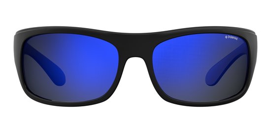 Polaroid Blue Mirror Onbreekbare Unisex Polariserende Zonnebril Zwart Blauwe Spiegellenzen Buigbaar van Polaroid — afbeelding 2