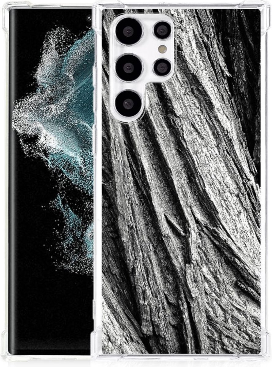 Stevig Telefoonhoesje Samsung Galaxy S22 Ultra Boomschors Grijs