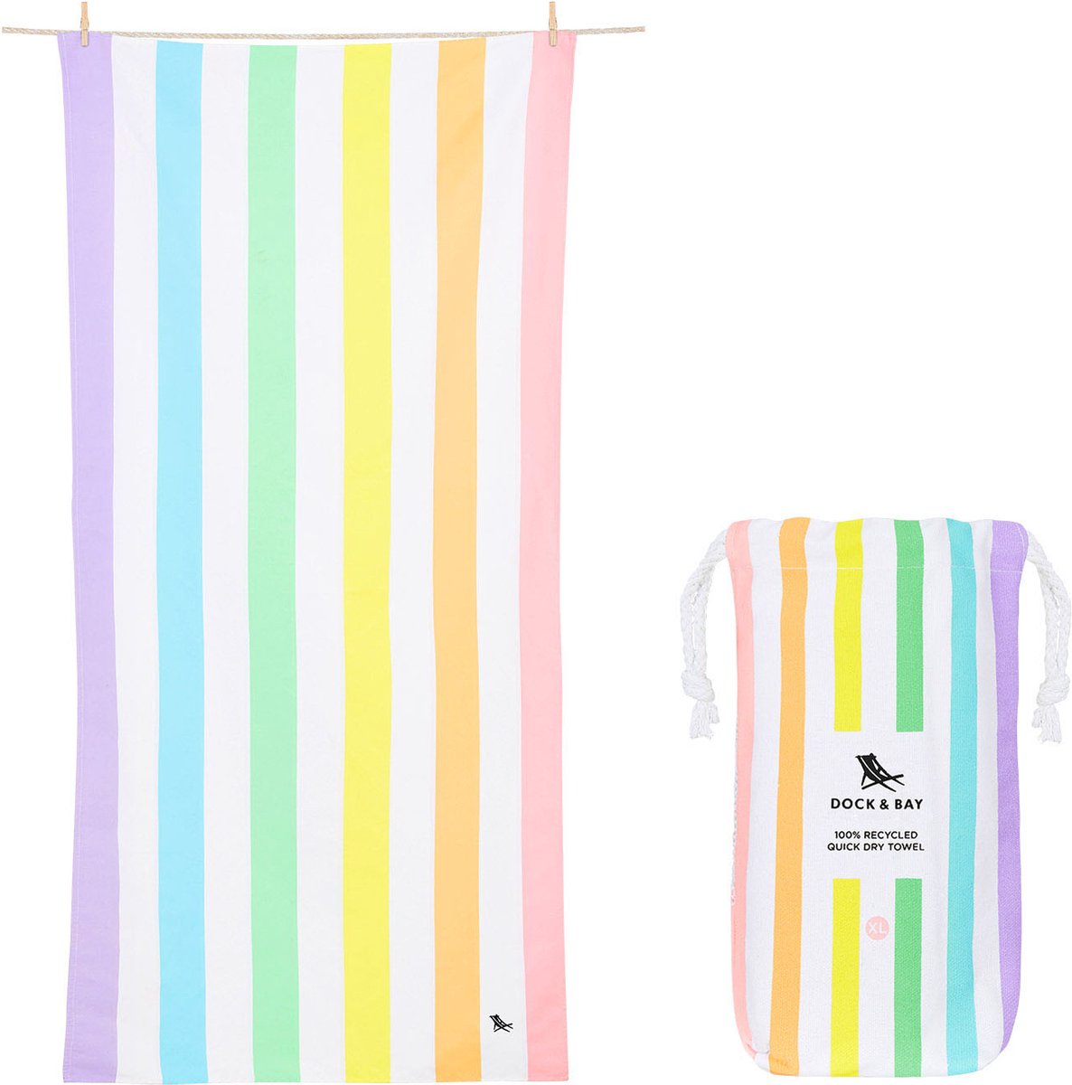 Dock & Bay Summer - Strandlaken - Extra Large - ( 200x90cm ) - Unicorn Waves