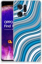 TPU Case OPPO Find X5 Telefoonhoesje Golven Blauw
