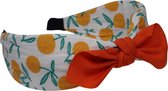 Jessidress® Haarband Elegante Dames Haar Diadeem met sjaal Foulard Dames Hoofdband - Oranje
