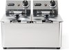 HENDI Dubbele friteuse – roestvrij staal – 2x4x L – 6000W – uitneembare elementen