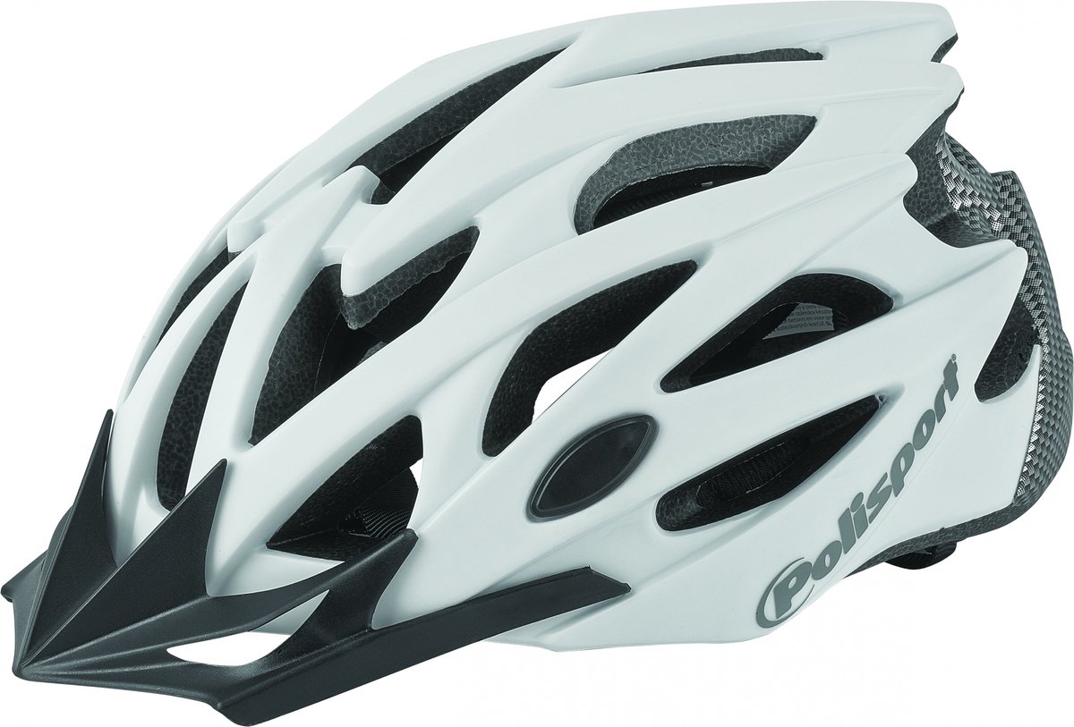 Polisport helm Twig mat wit /carbon L 58-61cm easy-lock