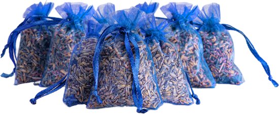 mini sachets parfum lavande - 10 pièces - mini - 3 grammes par sachet - bleu royal - bio - anti insectes - anti mites