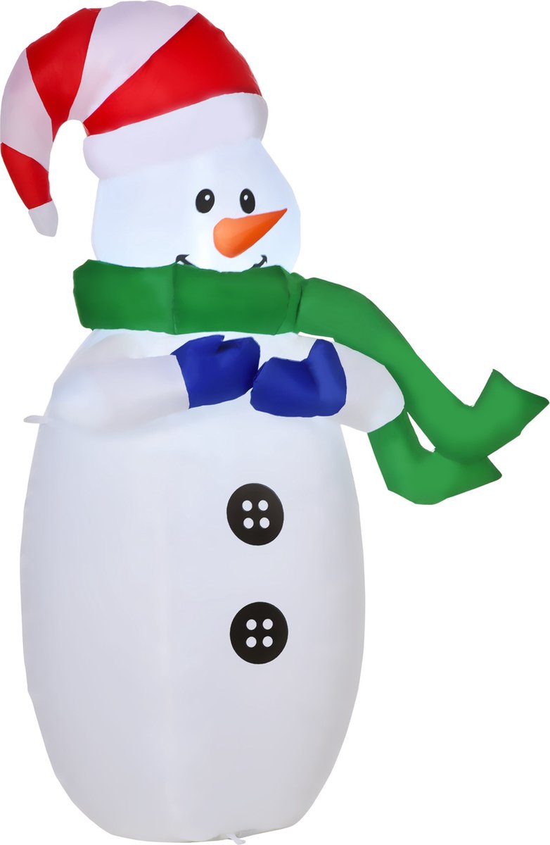 HOMCOM Opblaasbare Kerstman sneeuwpop kerstdecoratie ledverlichting 844-004
