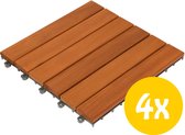 Pakket met 4 stuks houten tuintegels / terrastegels 30 x 30 cm