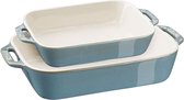 Staub - Ceramic - set/2 gratineerschaal - ovenschalen - 20x27 / 20x16 - turquoise