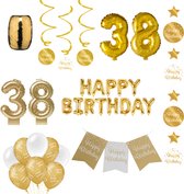 38 jaar Verjaardag Versiering pakket Gold