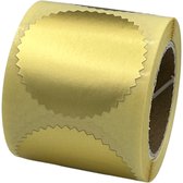 Gouden Sluitsticker - Cream Gold - 250 Stuks - XL - rond 47mm - sterrand - sluitzegel - sluitetiket - preegsticker - chique inpakken - cadeau - gift - trouwkaart - geboortekaart - kerst