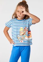 Woody pyjama dames - axolotl - streep - 221-1-BSK-S/987 - maat M