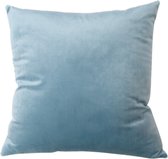 Velvet Terracotta Kussenhoes -Sier Kussensloop - Fluweel - Super Zachte Korte Fleece - 45 x 45 cm- Houtskool Blauw