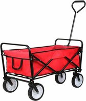 Hoobi® Opvouwbare handkar Rood- heidrun bolderkar- Bolderkar- Belastbaar tot 60 kg- Geschikt voor offroad wegen- Waterafstotend- Trolley- Vouwwagen