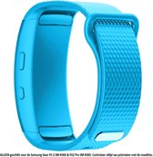 Licht blauw bandje voor Samsung Gear Fit 2 SM-R360 & Fit2 Pro SM-R365 – Maat: zie maatfoto - horlogeband - polsband - strap - siliconen - rubber - light blue