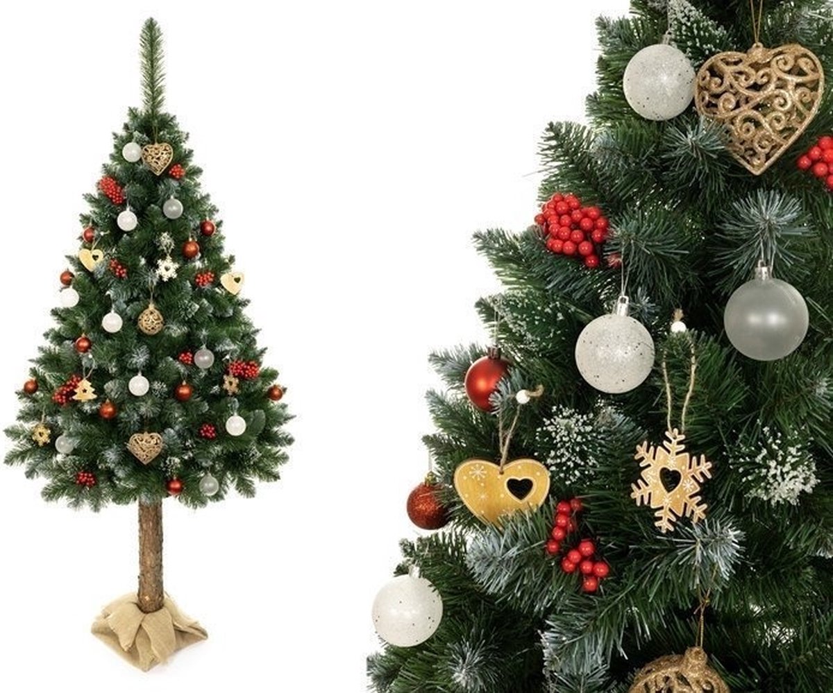 Kunstkerstboom - 180 cm - op stam - met sneeuw en glitter | bol.com