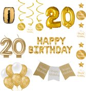 20 jaar Verjaardag Versiering pakket Gold