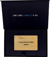 Chipped Card - Custom Bamboo Eco Card - Gepersonaliseerd & Digitaal visitekaartje met NFC - Deel je gegevens contactloos met een Smart Business Card