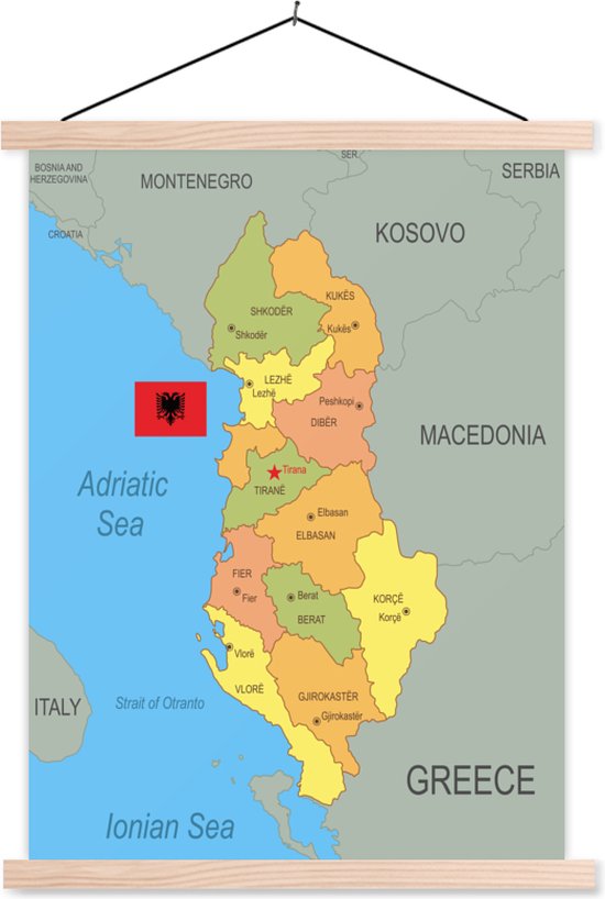 Digni Drapeau Albanie 30 X 45 Cm