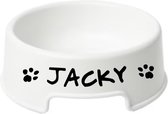 Kado Studio 41 - voerbak - waterbak - voederbak - hondenvoerbak - hondenvoederbak - wit - voor hond of kat poes - met tekst - met naam - gepersonaliseerd cadeau