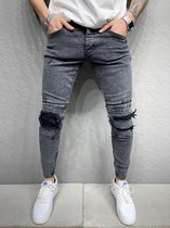 slim fit jeans RRStockholm Destroy dust black