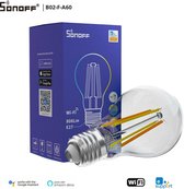 Sonoff - B02-F-A60 - WiFi Dimbare Filiment LED Smart Lamp - Fitting E27 - Compatibel met Alexa en Nest - Bediening via App / Wifi