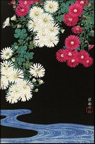 Walljar - Ohara Koson - Chrysanthemums - Muurdecoratie - Canvas schilderij