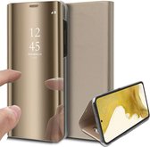 Hoesje geschikt voor Samsung Galaxy S22 Plus - Book Case Spiegel Wallet Cover Hoes Goud