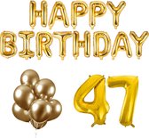 47 jaar Verjaardag Versiering Ballon Pakket Goud