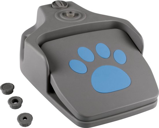 Fuente De Agua Y Juego Para Perros Kerbl Pet Bubble - Chorro Ajustable, Se Conecta A Manguera, Color Blanco/azul
