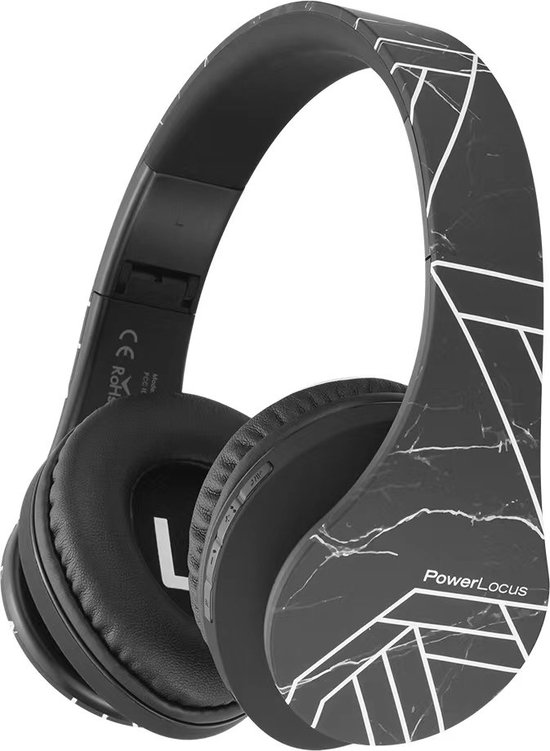 Écouteurs supra- Ear sans fil PowerLocus P2 - Bluetooth 5.0 - Bass profondes - 20 heures de lecture - Sac de rangement - [Zwart/ Marbre ]