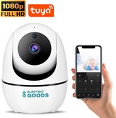 Full HD Wifi Babyfoon met Camera – En App - Camera Beveiliging – Wifi Camera – Geluid en Bewegingsdetectie - Automatisch Volgen - 1080p/full HD – Babyfoon – 4g/5g – Wit