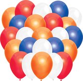 Ballonnen Mix Metallic Rood | Wit | Blauw | Oranje (20ST) | Partylove.nl | Ballonnen Mix Nederland