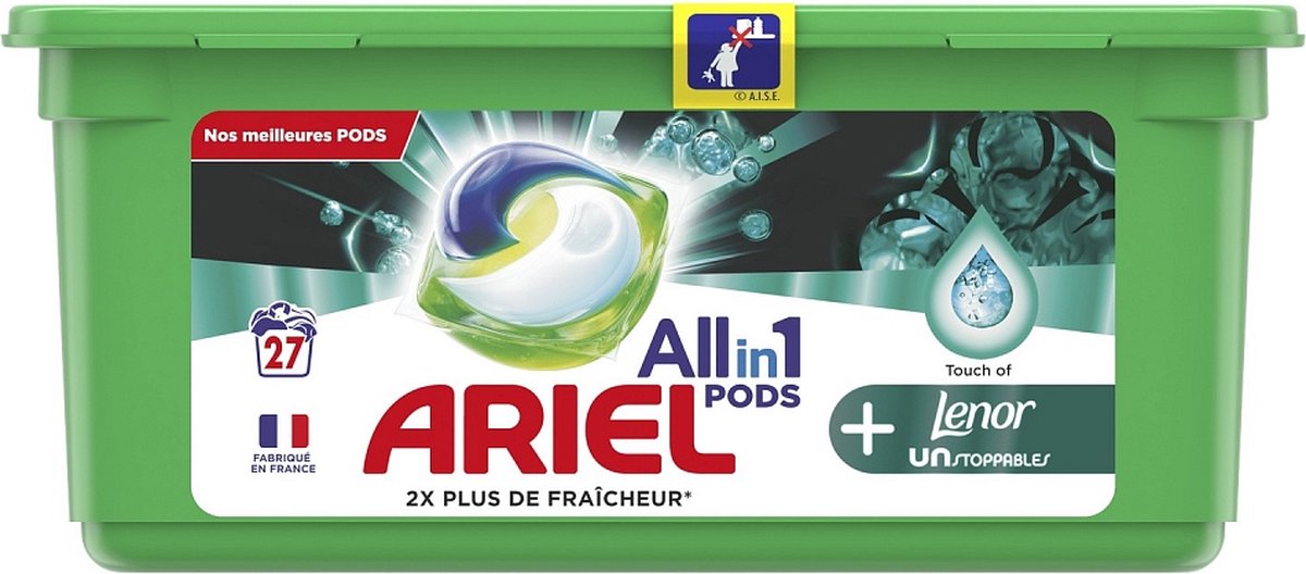 Ariel All-in-1 Pods Unstoppables + Lenor 27 Wasbeurten