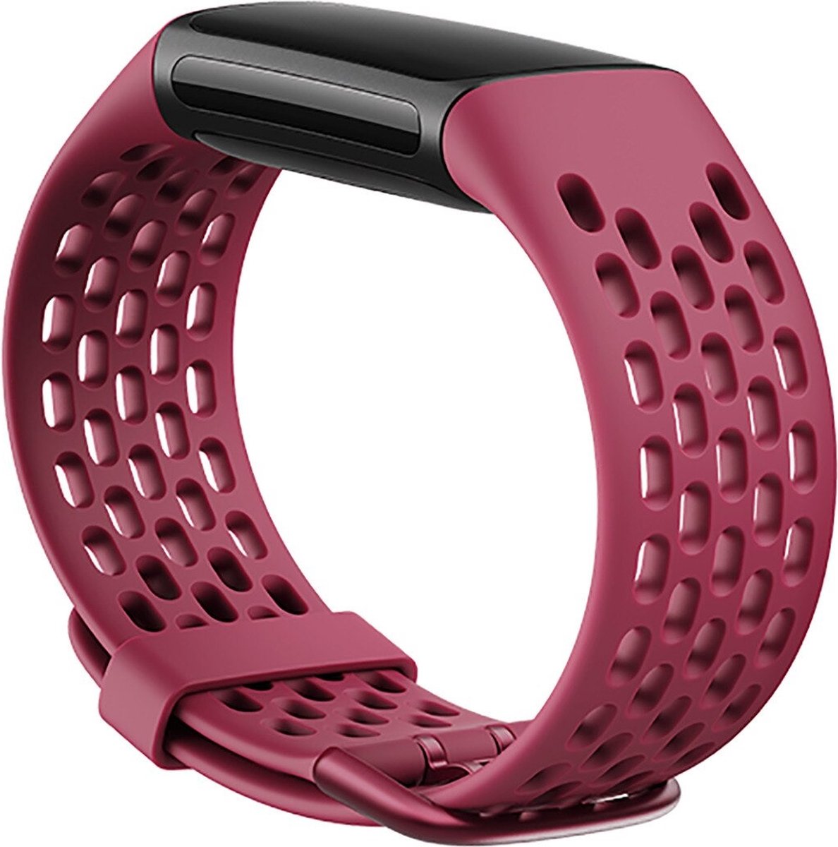 DrPhone FVS2 TPU Siliconen Polsband – Armband – Sportband Geschikt voor Fitbit Charge 5-Paars