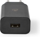 Nedis Oplader - 12 W - 1x 2.4 A - Outputs: 1 - USB-A - Geen Kabel Inbegrepen - Single Voltage Output - Zwart