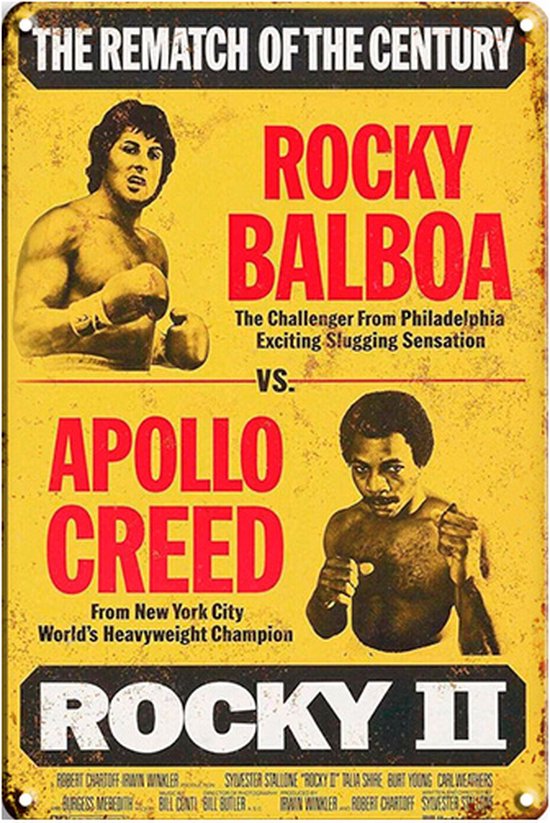 Signs-USA - Film promotie Sign - metaal - Rocky Balboa & Apollo Creed - 30 x 40 cm