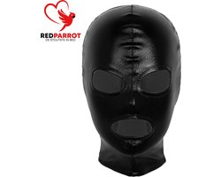 BDSM Masker bivakmuts - Latex look - Rits - Zwart