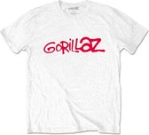 Gorillaz - Logo Heren T-shirt - S - Wit
