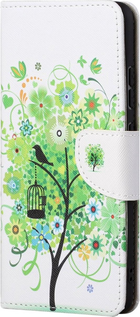 Groen boom book case hoesje Telefoonhoesje geschikt voor Samsung Galaxy A33