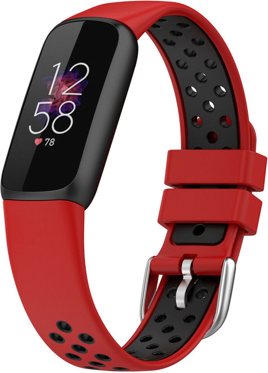 DrPhone FVS3 TPU Siliconen Polsband – Armband – Sportband Geschikt voor Fitbit Luxe – Rood
