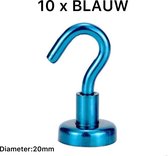 10 Blauwe Magnetische Haken-Diameter 20CM-Neodymium Magneten Met Haakjes-Ophanghaken-Magneet Haak-Krachtige Haak-Ophanghaakje Voor Koelkast, Verwarming, Garage,Whiteboard