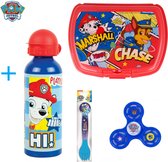 PAW Patrol Lunchbox met PAW Patrol Bestek, Snackdoosje en Drinkfles | Nu met gratis Spinner! | 17 x 12 cm