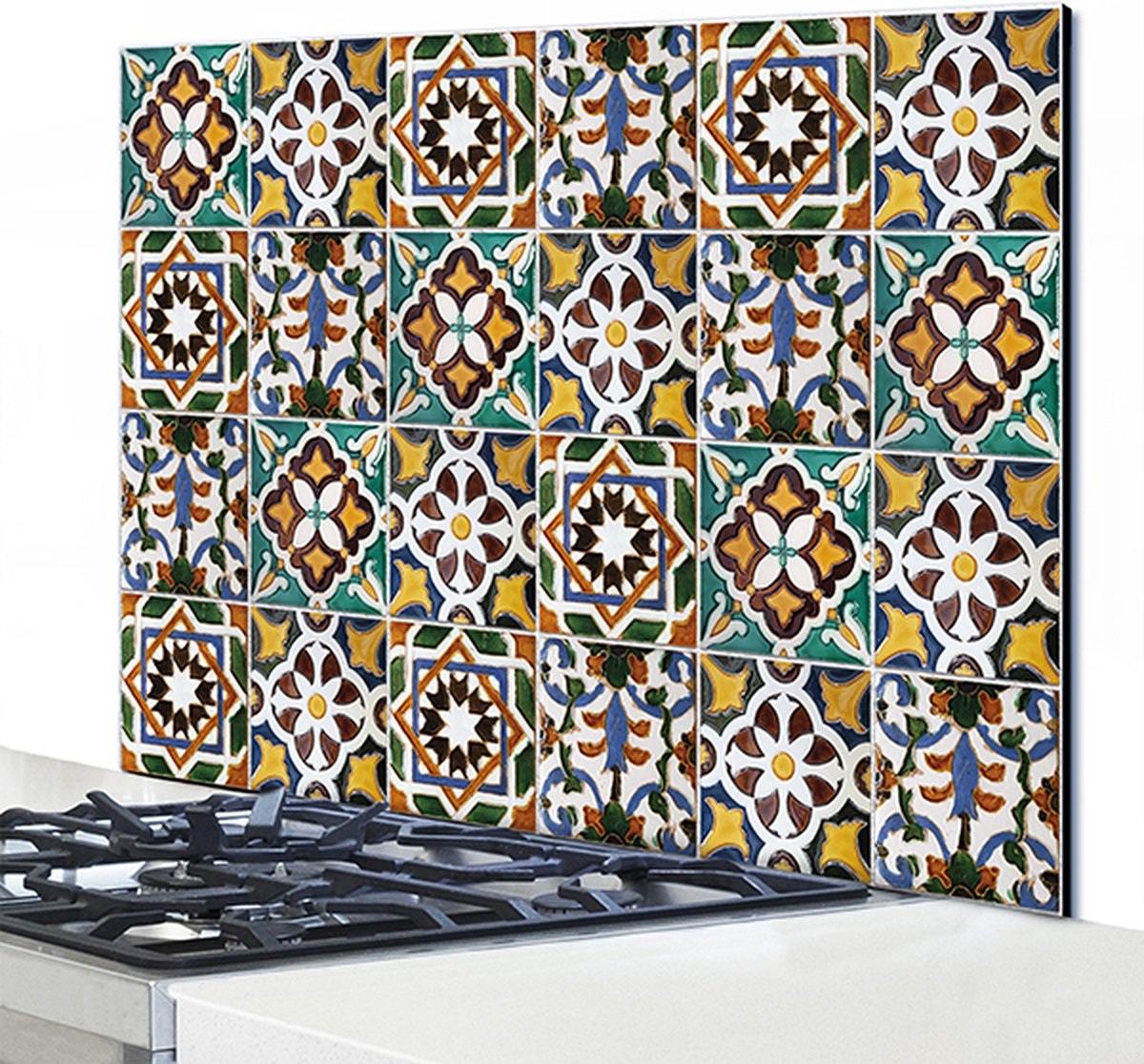 CREARREDA Aluminium Keuken Achterwand Florence 72x48cm - Made In Italy, Hittebestendig & Eenvoudig Te Monteren