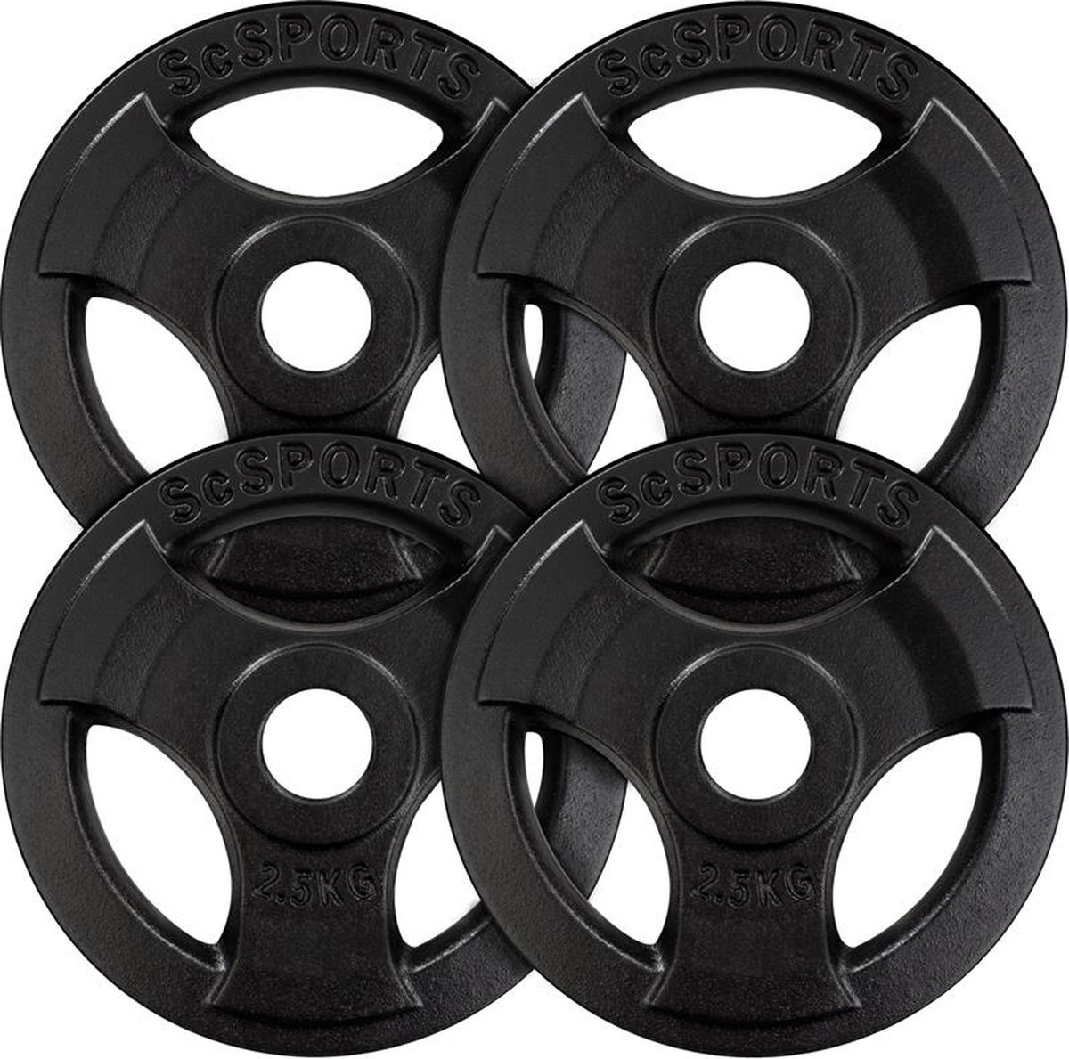ScSPORTS® Halterschijven 30 kg - 4 x 5 en 4 x 2,5 kg - Gietijzer