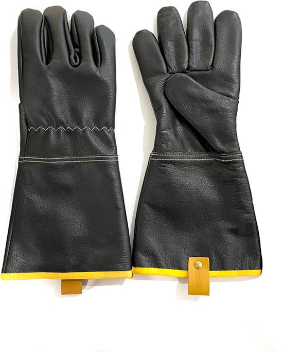 YAKINIKU - BBQ Handschoenen - Leer - Zwart - Hittebestendig - Ovenwanten - Oven - Houtkachel - BBQ Handschoenen Hittebestendig - 2 Stuks