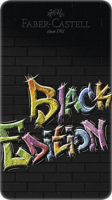 'Black Edition' in kleurrijke graffiti-stijl op een zwarte achtergrond.